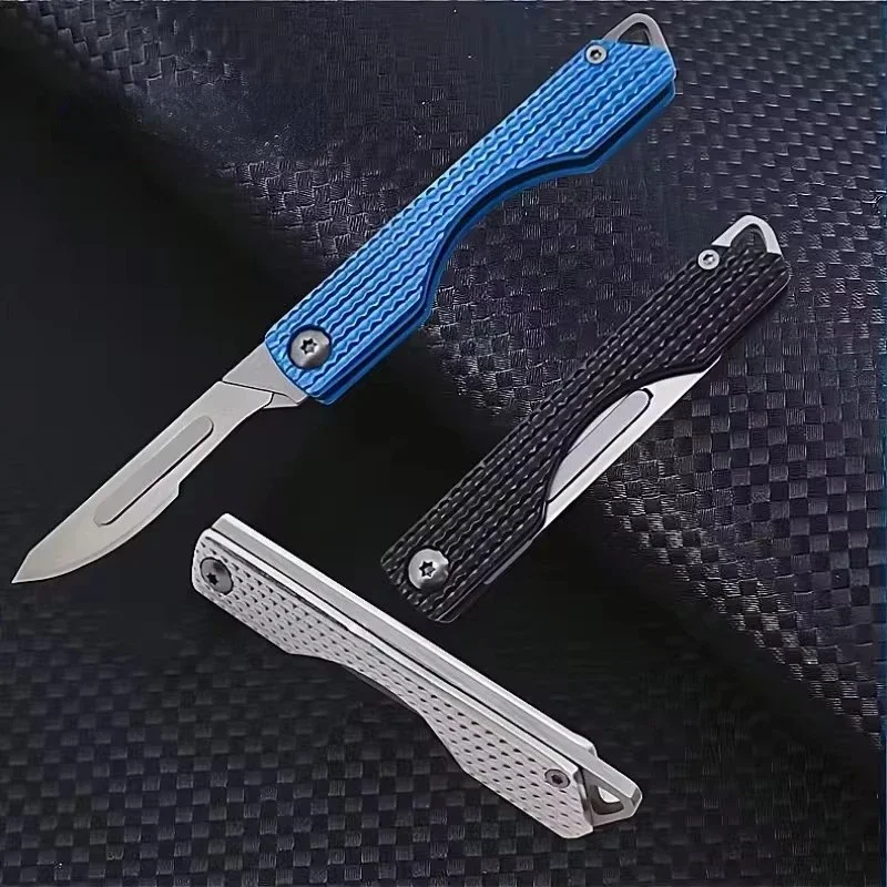 New Mini  Art Knife Outdoor Folding Keychain Small Blade Sharp High Hard Portable EDC Surgical Handle Mini Portable