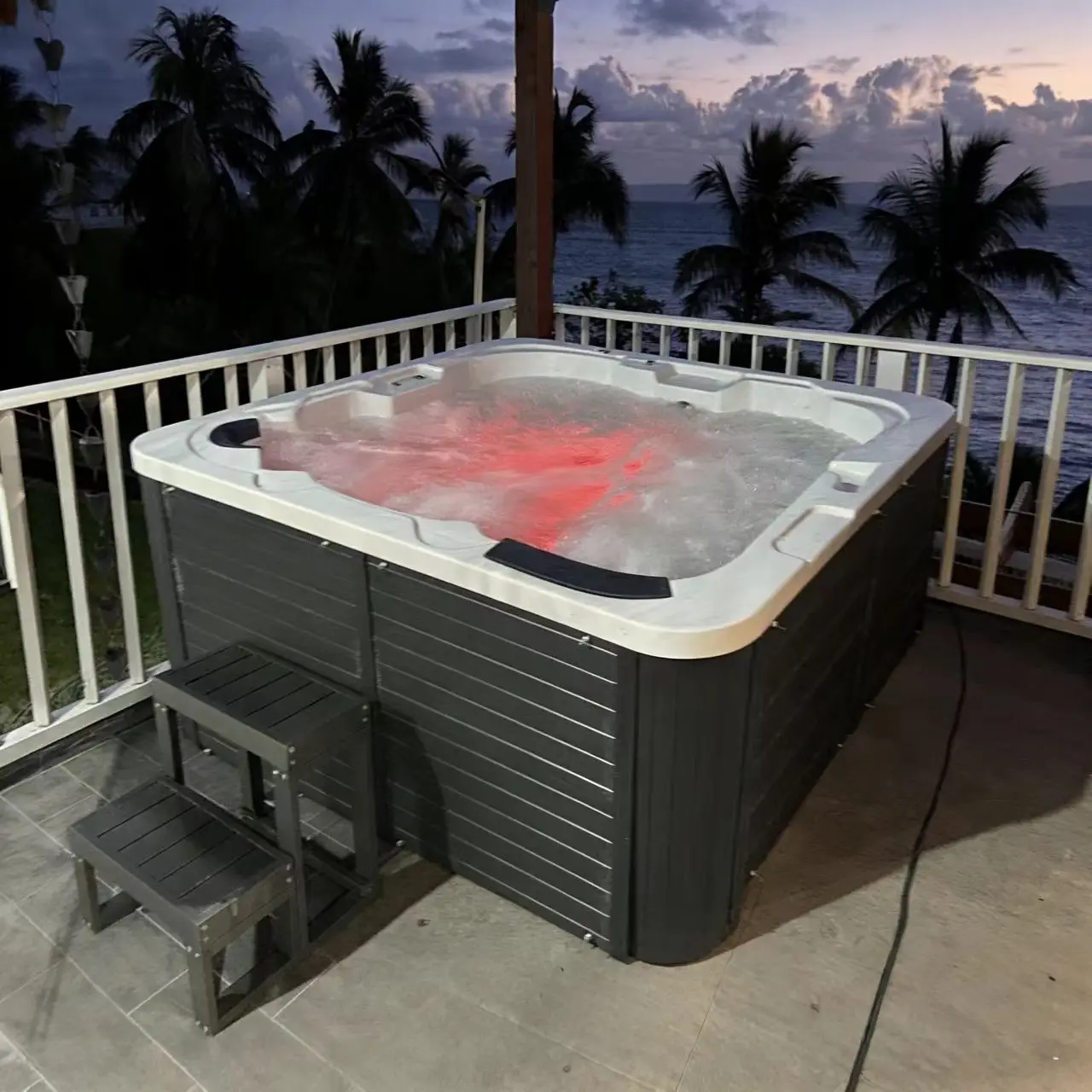 5-6 People Spa Outdoor Jacvzzi Hot Tub With Heater Whirlpool Outdoor Hot Tub Spa Filter Ground Pool Clean Hydro Massage