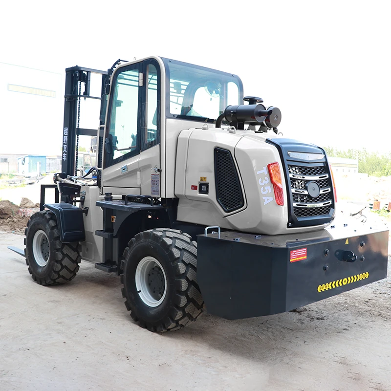All Terrain 4WD  Forklift 5 Ton Heavy Duty National IV Emission Supercharged Engine 280 Dual High-Low Speed