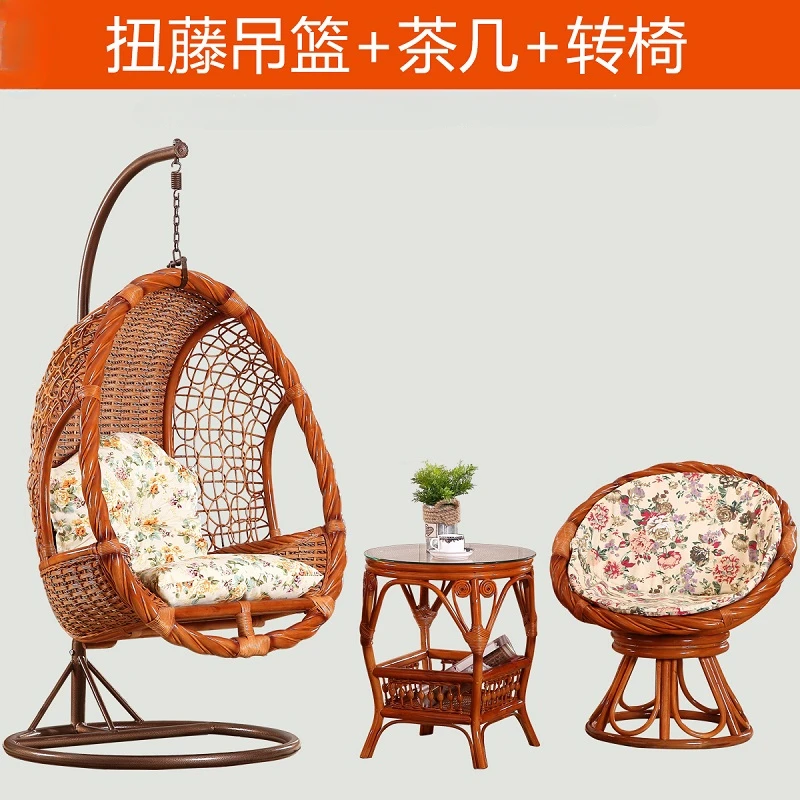 

Balcony Bird's Nest Glider Swing Home Real Rattan Woven Basket Chair Bedroom Indoor