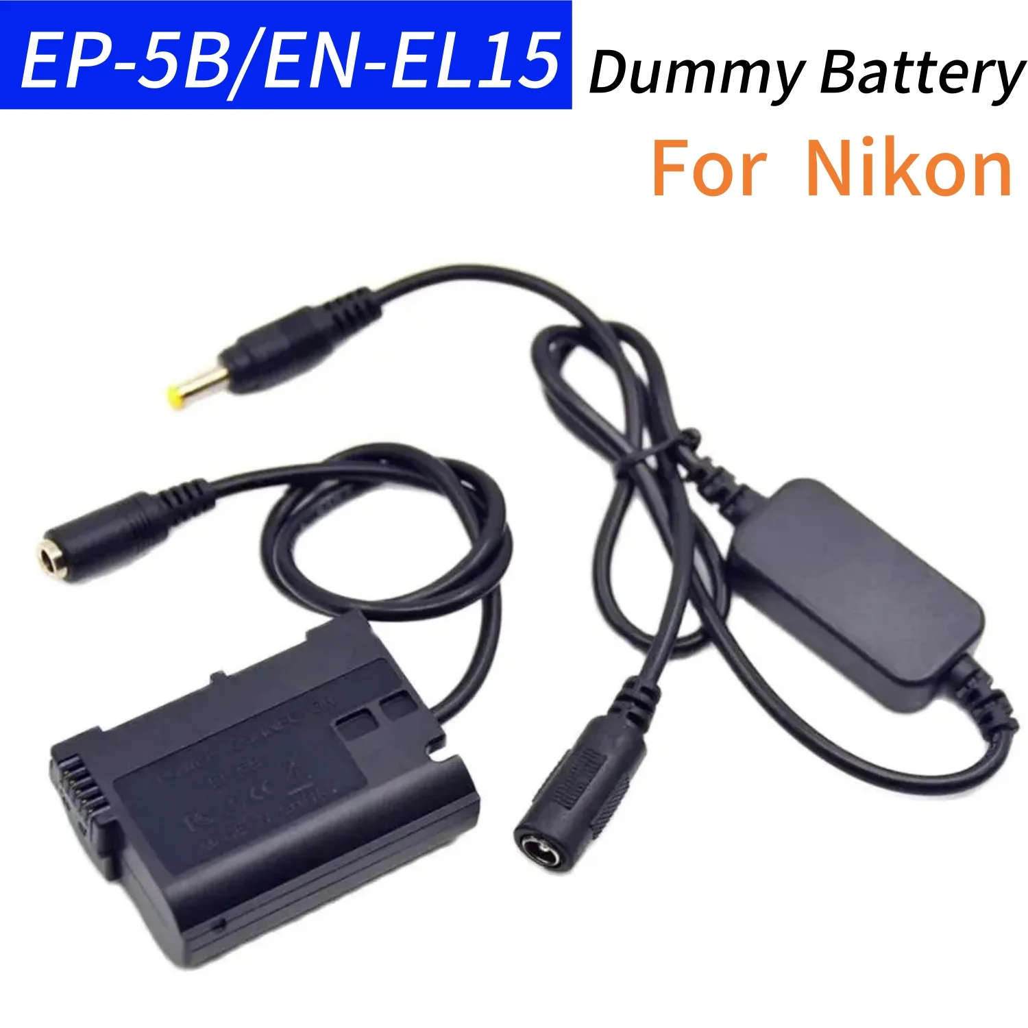 12V-24V Step Down Cable&EP-5B DC Coupler EN-EL15 Dummy Battery for Nikon Z7 Z6 D850 D810 D800E D750 D610 D600 D7000 D7100 Camera