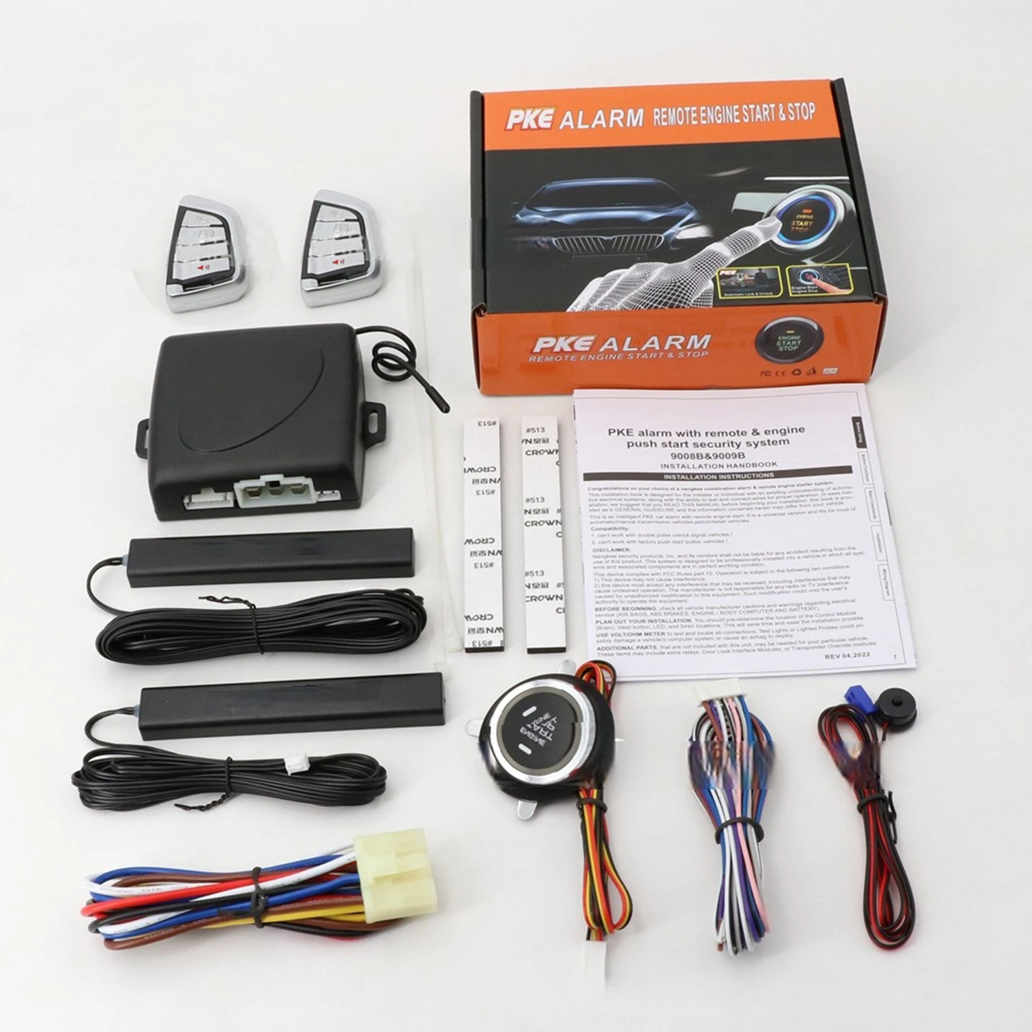 

12V 433MHz Keyless Entry Engine Start Alarm System Push Button Remote Control Kit Car SUV