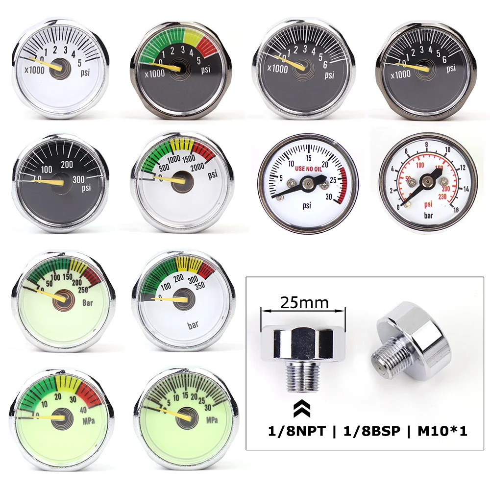 Manómetro mini presión aire 300 PSI – Rosca 1/8 BSP - imagen 3