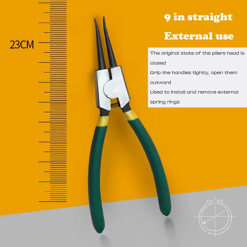5/7/9 Zoll Spreng ring zange Set Hochleistungs-Innen-/Außen-Sicherungs ring zange Kit gerade gebogene Backe zur Aufbewahrung von Ringent ferner – Detail 14
