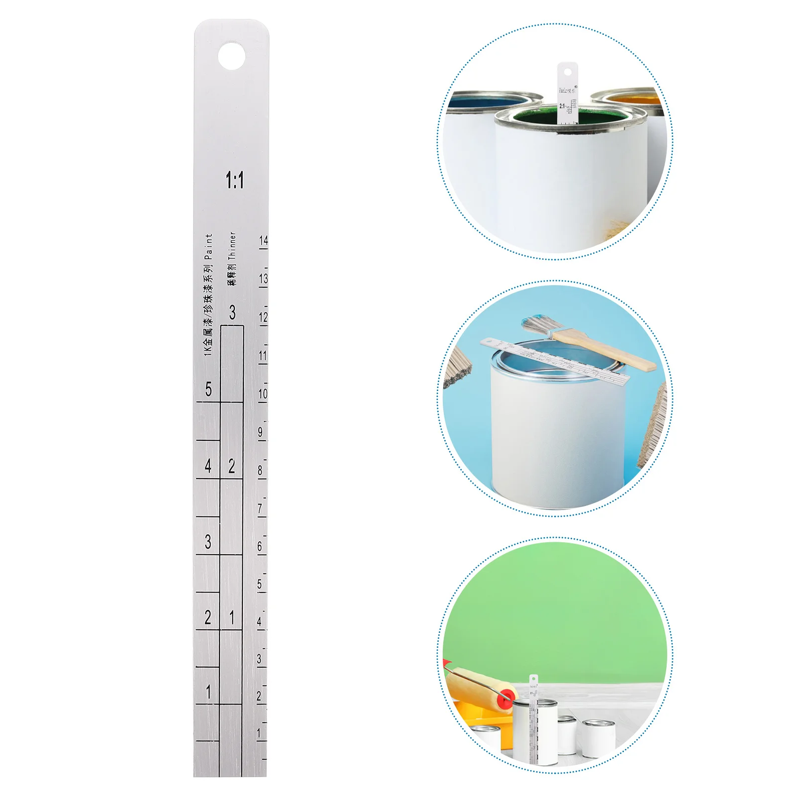 

Precision Stainless Steel Paint Measuring Stick with Graduation Marks for Automotive Mixing Spraying and Blending Tasks