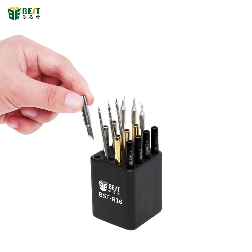 Newest BST-R16B soldering iron tip Storage Box  Heating Element Soldering Iron Organizer hand toos  for phone repair BGA PCB