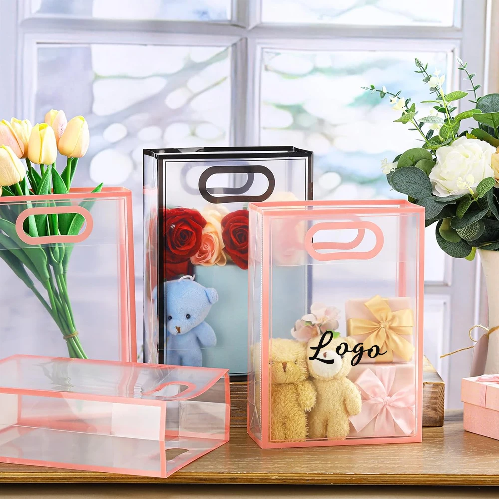 

Pvc Plastic Bags Customized Logo Gift Bag Wedding Party Packaging Pouches PP Handbags Shopping Cosmetic Travel Storage Dust Sack