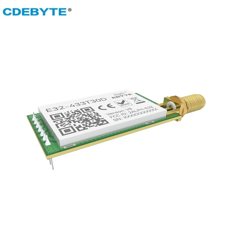 CDEBYTE Módulo inalámbrico de radio de largo alcance LoRa IoT 433MHz 30dBm 1W 8km E32-433T30D-V8