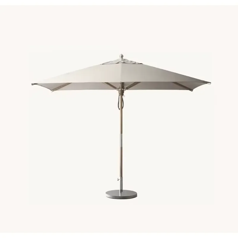 LUXORA Outdoor Patio Garden Set Premium Rectangular Teak Umbrella Durable High Performance Fabric Shade