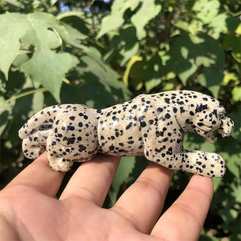 115x38x30mm Natural Balmatin Stone Cheetah Crystal Animal Carving Healing Lucky Stone Fashion Home Decoration Healthy Gift 1pcs