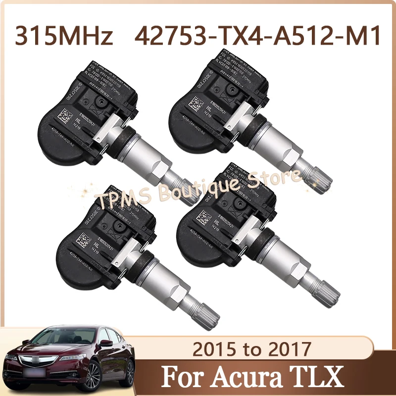 

4pcs 315MHz 42753-TX4-A512-M1 42753-TZ3-A51 TPMS Sensor Tire Pressure Monitor System For Acura TLX ILX RDX MDX