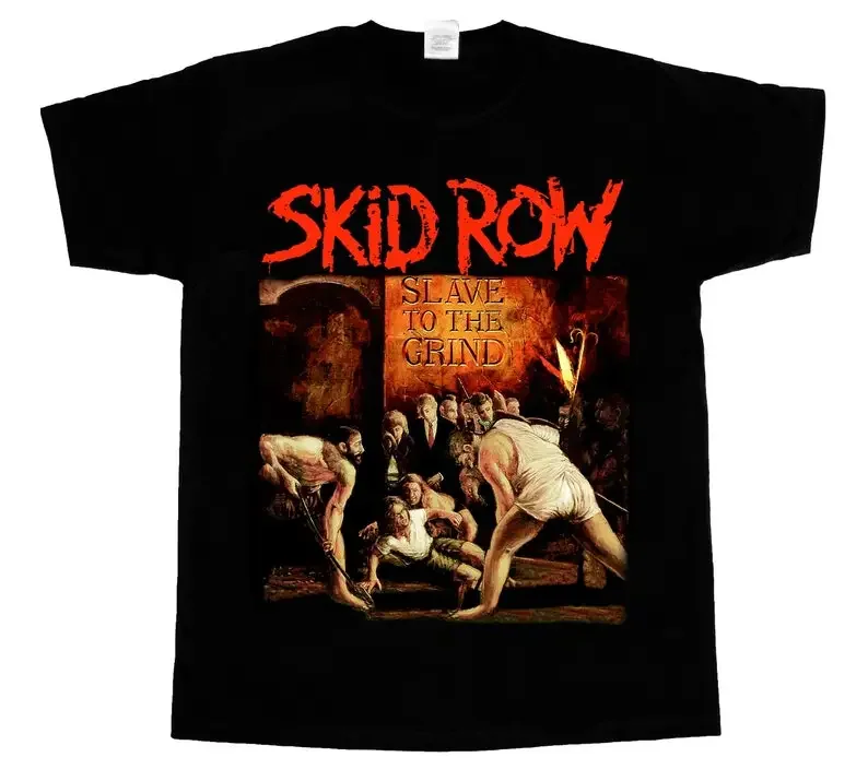 Vintage Free Skid Row T-Shirt Slave To The Grind Tour Men's Women's Harajuku T-Shirt Metal Rock Band Music Merch T-shirt