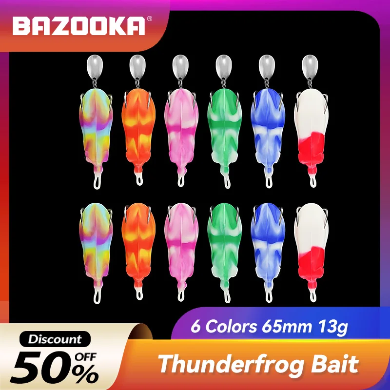 

Bazooka Fishing Lure Simulation Thunderfrog Soft Bait 65mm/13g Black Fish False Long-range Floating Cicada Pupa Frog Silicone