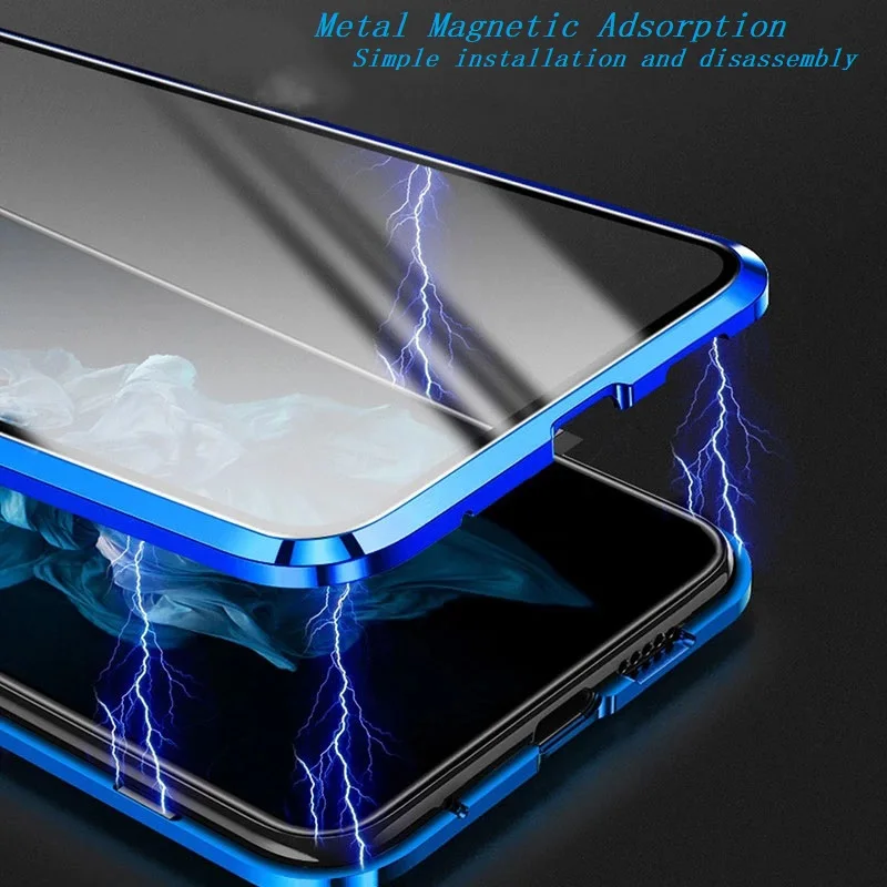 Magnetic Glass Mobile Phone Case For Samsung Galaxy S25 Ultra S23 S24 Ultra S22 Plus S21 FE A14 A53 A54 Phone Protection Cover
