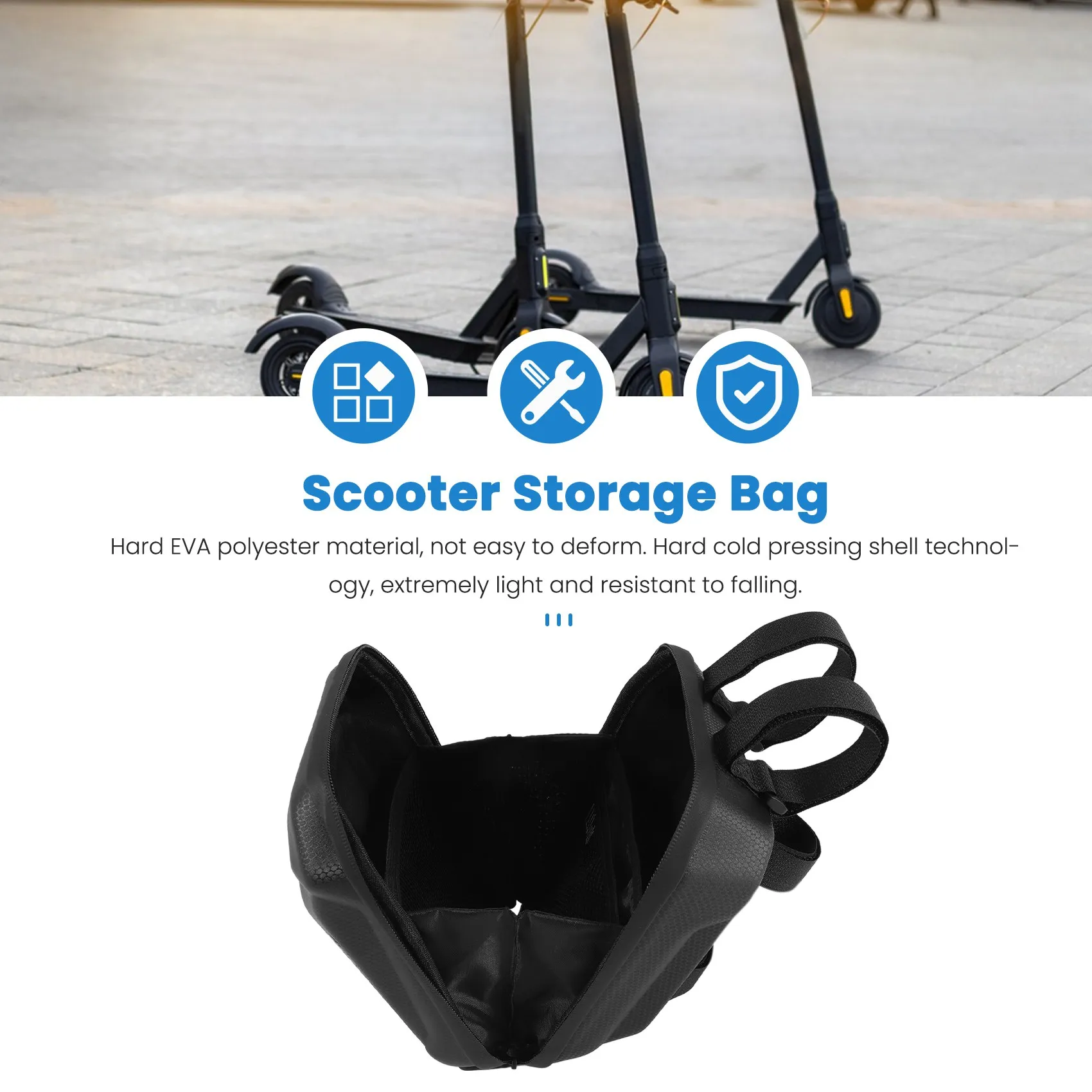 Bolsa impermeable para manillar de patinete eléctrico, bolsa de almacenamiento Universal para Scooter, 2,5l