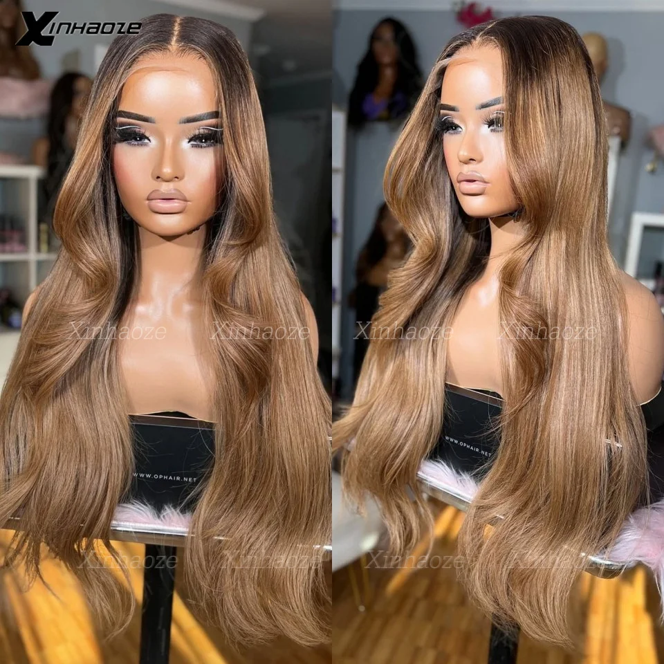 Ombre Blonde 5x5 Silk Top Closure Human Hair Wigs Natural Wave Bleached Knots 13x6/360 Lace Frontal Human Hair Wigs Baby Hair