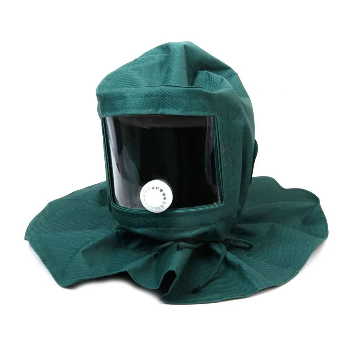 

Sandblasting Hood Mask Windproof Dust Protection Cap Green Canvas Acrylic Lens Lightweight Cement Plant