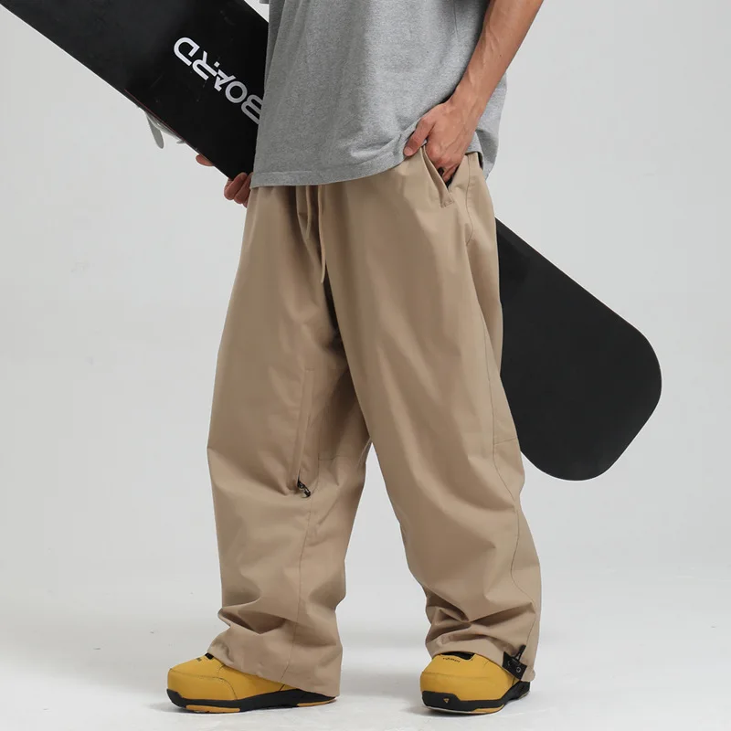 2025 nuovi uomini antivento solidi pantaloni da sci da donna impermeabili larghi larghi con cappuccio sci strides sport all'aria aperta pantaloni traspiranti per adulti