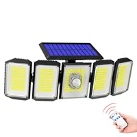 5 Heads 300 LED Solar Street Lamp Solar Motion Sensor Lights Outdoor Waterproof 360° Adjustable Wide Angle Solar Security Lights