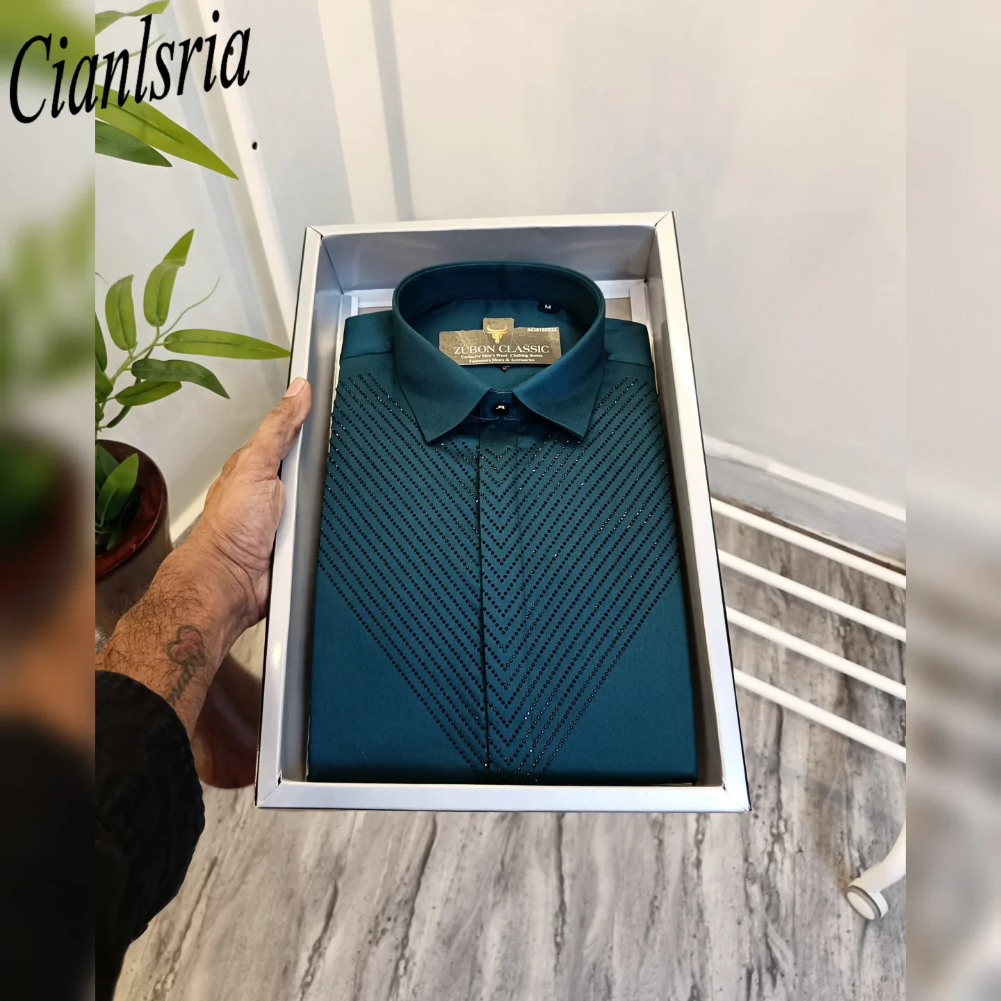 럭셔리 남성 정장 긴팔 셔츠 가슴 V자형 기하학적 핫픽 - Men Formal Party Wear Shirt 리뷰 및 가격