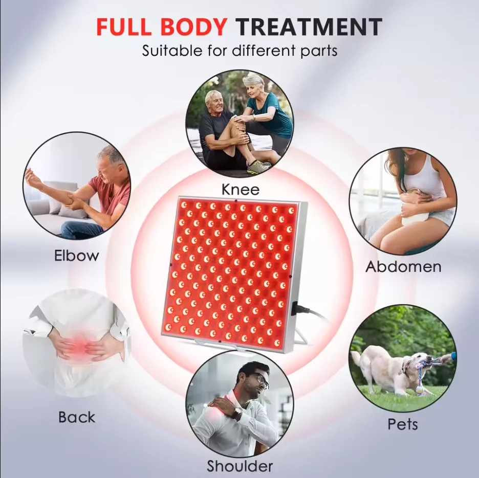 Painel de terapia de luz vermelha led 45w, lâmpada para cuidados com a pele facial antienvelhecimento, beleza, 225 contas, alívio da dor corporal, ferramentas de fisioterapia