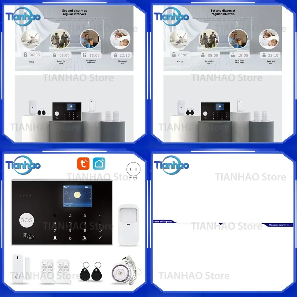 Hot Items Tuya Smart Home Burglar Alarm Security System Wireless WIFI GSM 4G Anti-Theft Protection for Tuya