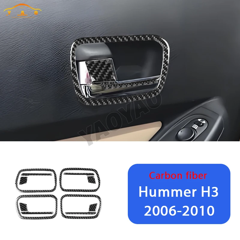 

For Hummer H3 2006 2007 2008 2009 2010 Real Carbon Fiber Car Accessories Door Handle Set Decorative Trim Cover Soft Sticker