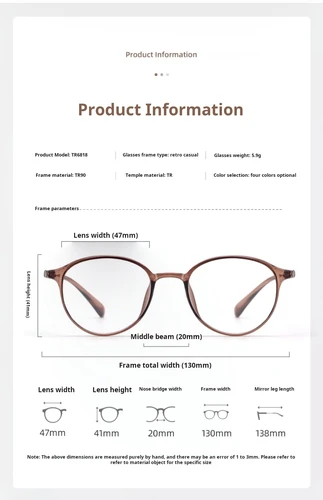 Imagen 2 del producto YIMARUILI, gafas graduadas ópticas redondas Retro para mujer, miopía, hipermetropía, gafas progresivas para hombres, luz azul, tamaño pequeño TR6