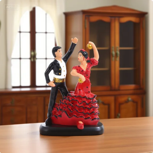 زينة الدمية الحلي إشبيلية راقصة هدية عيد الحب احتفالية الزفاف زوجين النحت