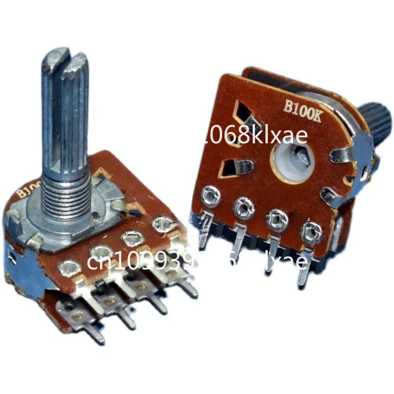 Потенциометр восьмифутовый усилитель мощности громкости аудио B50K B100K потенциометр боковой оси 5 шт.