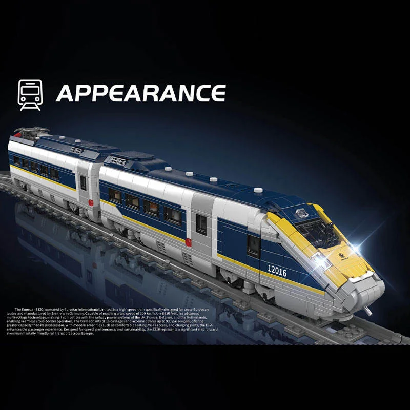 

1948PCS 12016 Eurostar E320 Train Model Ornament MOC Technic ABS Building Blocks RC Model Bricks DIY Toy Holiday Birthday Gift