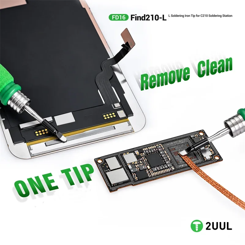 2UUL FD16 Find210?L Soldering Iron Tip Fine Compatible with C210 Soldering Station for Phone PCB Electronic Repair Tools