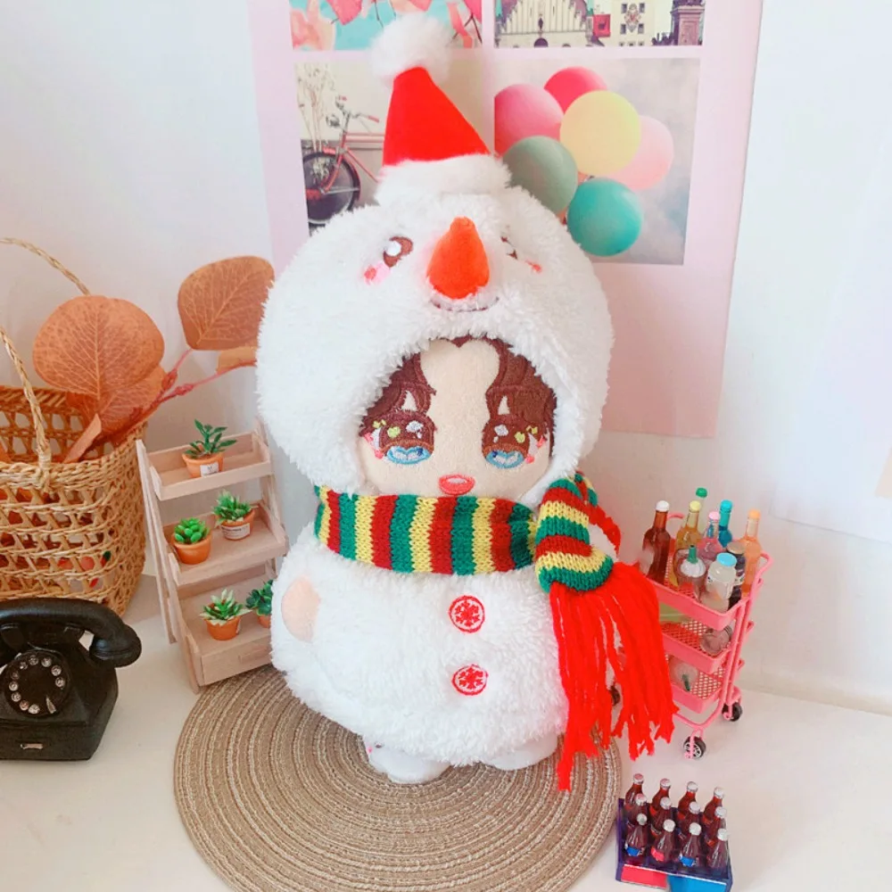 Christmas Snowman 20CM Cotton Doll Clothes Plush Hat Outfit Stuffed Doll Clothes Suit Replacement Changing Plush Toys Clothes