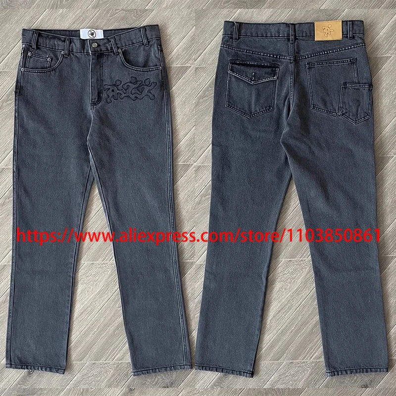 

New Style Project Capri Emergency Jeans Casual Classic Embroidery Trousers High Quality Cactus Jack Slim-fit Jeans Streetwear