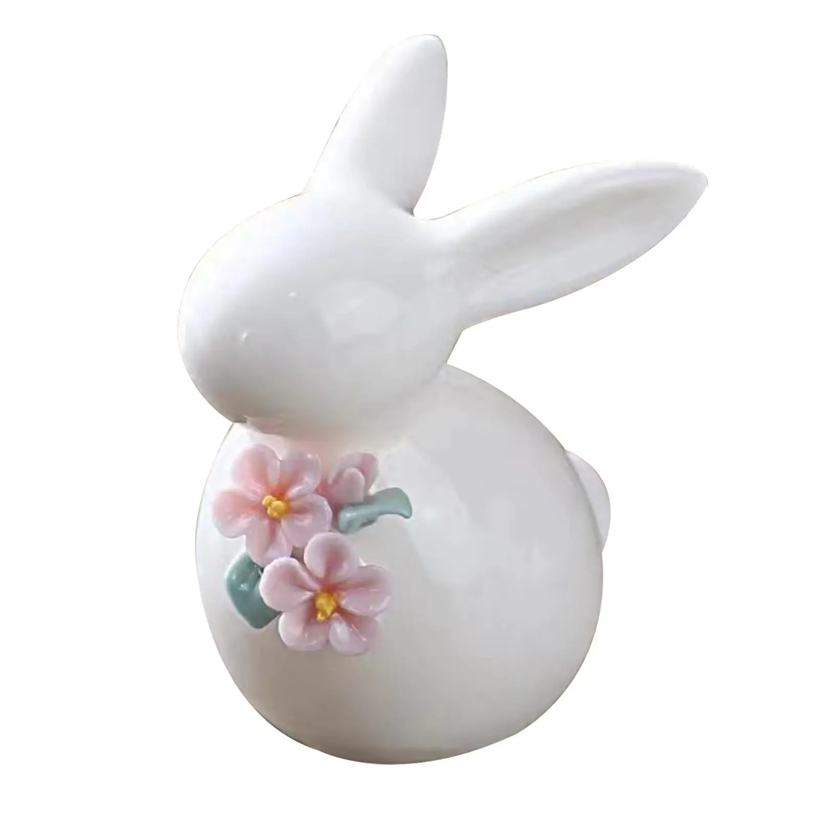 Animal Statue Photo Prop Ceramic Cute Collectible Holiday Gift Desktop Decoration for Outdoor Bookshelf Garden Bedroom Decor