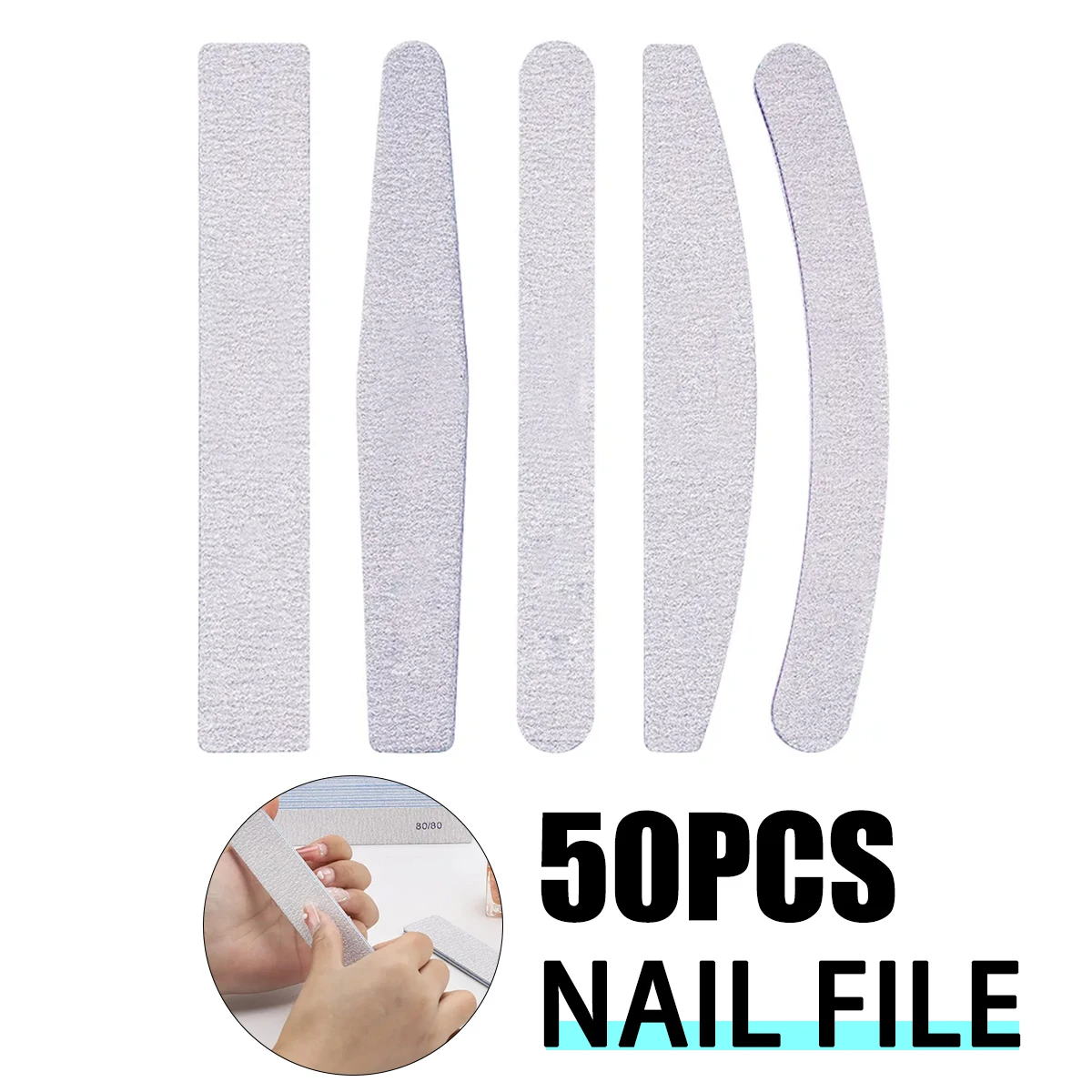 Professional Reusable Nail File Double-sided Emery Board(100/180 Grit) Nail Styling Tools for Home and Salon Use