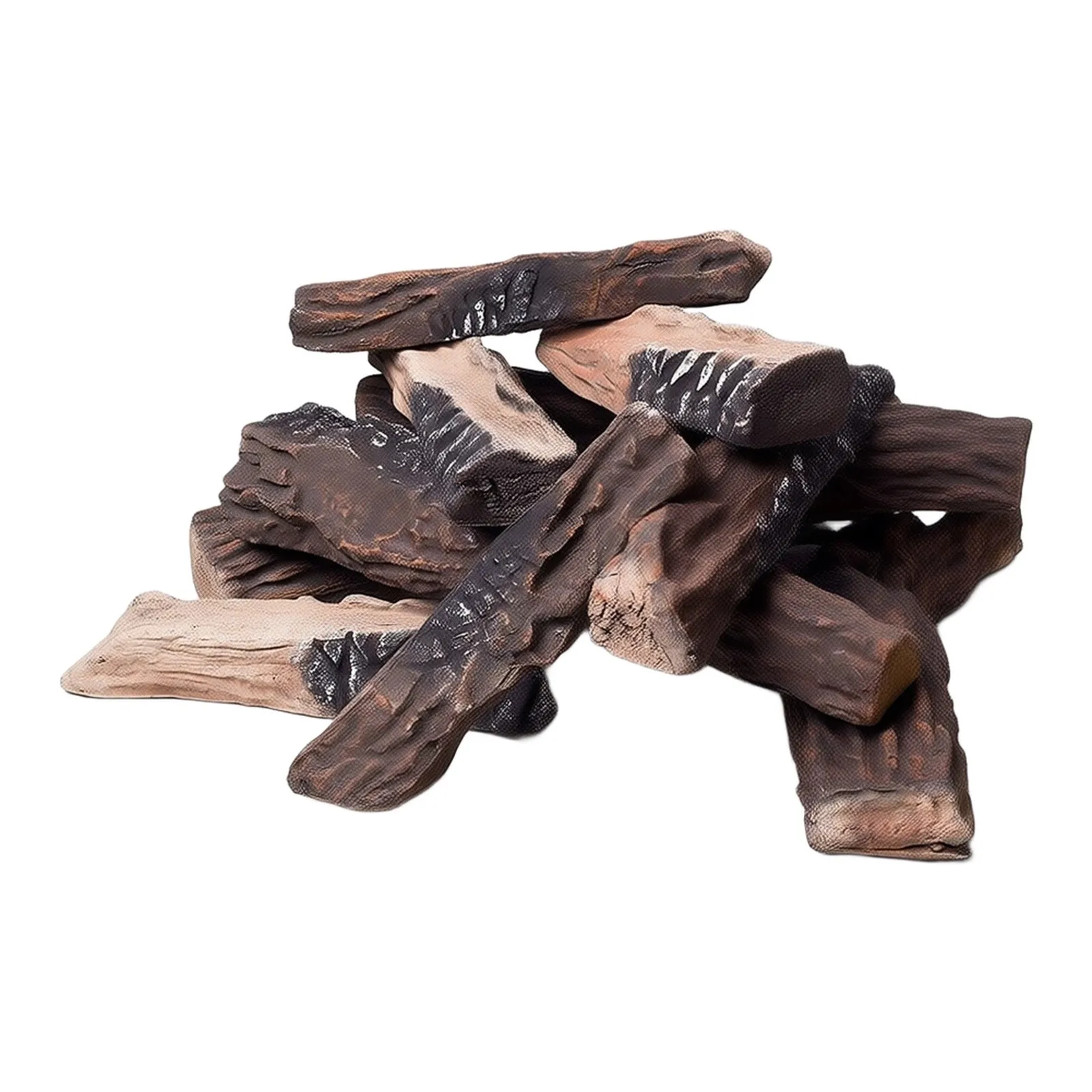 Decorative Wood Bundle for BioEthanol or Gas Fireplaces Realistic Appearance Heat Resistant Set of 5 Artificial Logs
