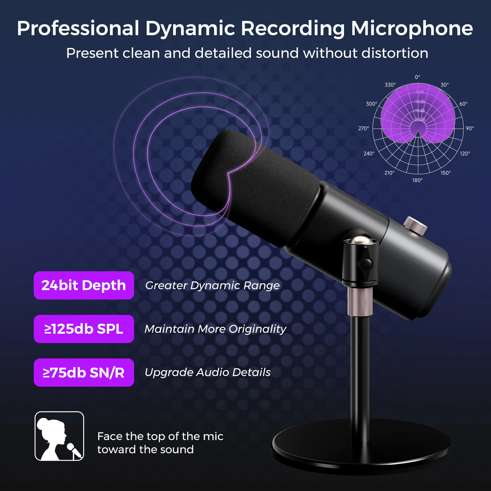 NearStream 다이나믹 XLR USB 마이크 데스크탑 전문가용 마이크 플러그 앤 플레이 게임 스튜디오 스트리밍 팟캐스트 녹음 PC용 썸네일 2