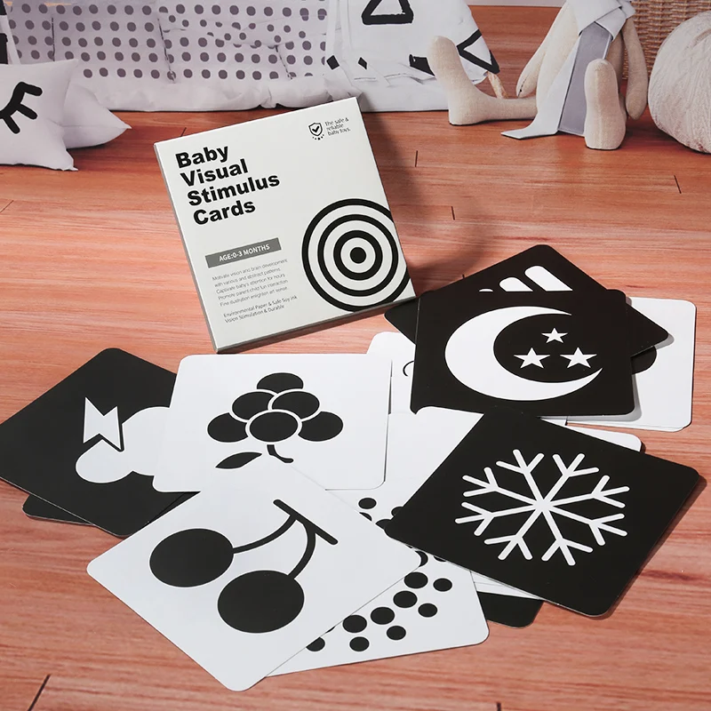 Black and white cards for early childhood education visual stimulation and cognitive cards for baby toys