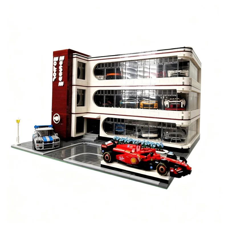 5221pcs MOC Motor Museum Expandable Modular Building Cars Model Toys Building Blocks Construction Christmas Gifts Idea Kids