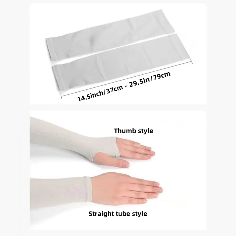 3 pares de mangas de proteção solar para homens e mulheres, mangas anti UV para o verão, mangas simples de seda gelada para proteção solar.