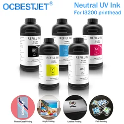 1000ML For I3200 Neutral LED UV Ink For UV Printer For Epson I3200 I3200-U1 5113 4720 Printhead Both for Hard and Soft Materials