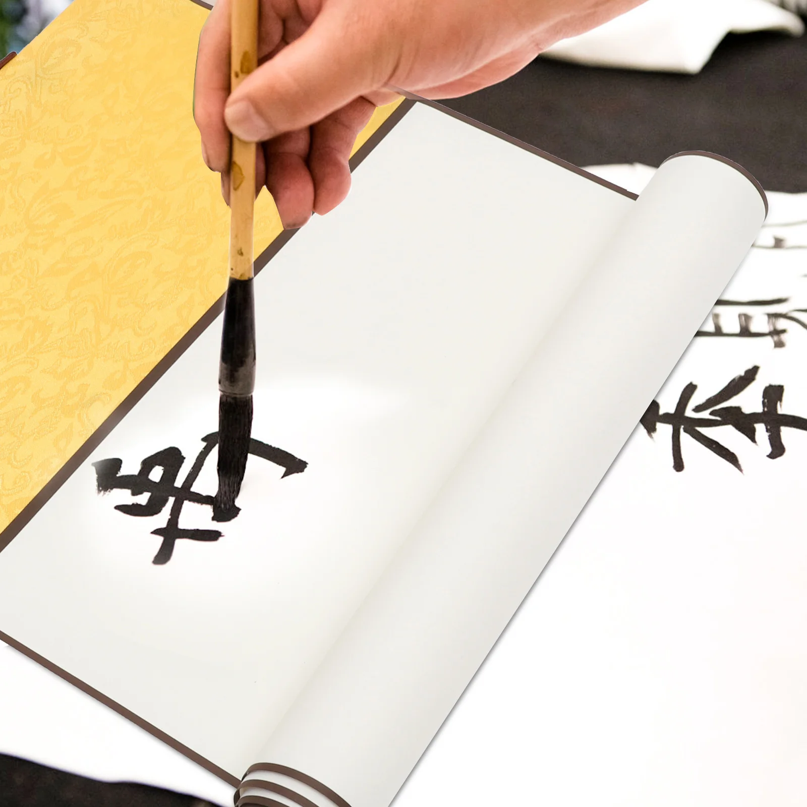 4pcs Blank Scroll Chinese Calligraphy Xuan Paper For Painting Writing Practice Multi-Function Art Wall Hanging Scroll Rice