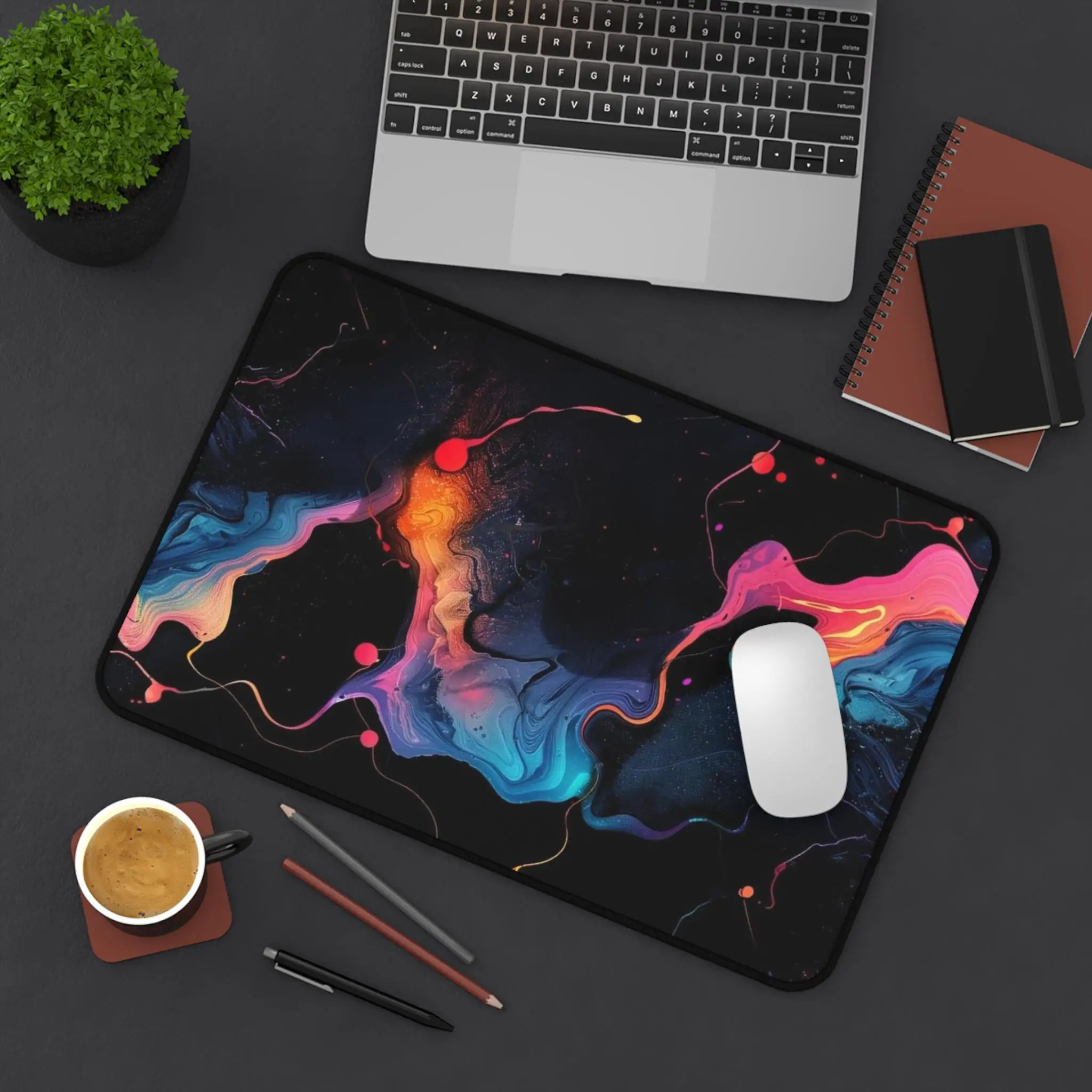Abstract Keyboard Notebook Deskmat, Flowing Colors,abstract Art Aesthetics,female Desk Decoration, Desktop Aesthetic Decoration