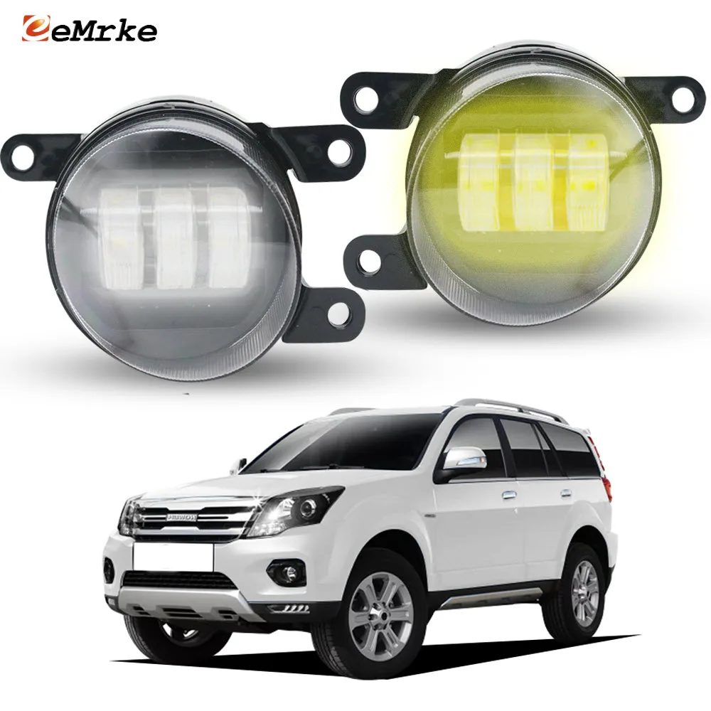 Front Bumper Led Fog Lights Assembly Clear Driving Lamp w/ Lens and Angel Eyes DRL for Great Wall DW Hower H5 2017 2018 2019