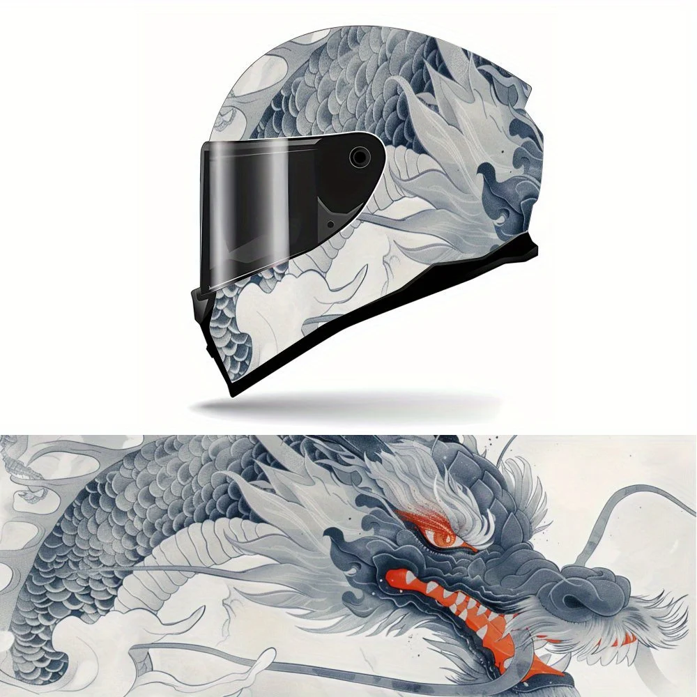 Emballage en vinyle pour casque de moto en PVC Dragon Majesty, autocollant imperméable auto-adhésif, Film décoratif anti-rayures pour