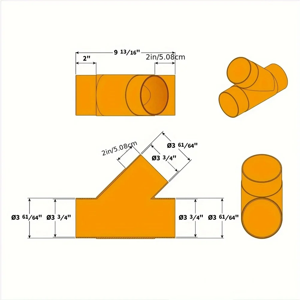 1Pc Black 4 Inch Y Type Dust Collection Connector Plastic Splitter For Workshop Hose Duct System Pipe Fitting Accessories
