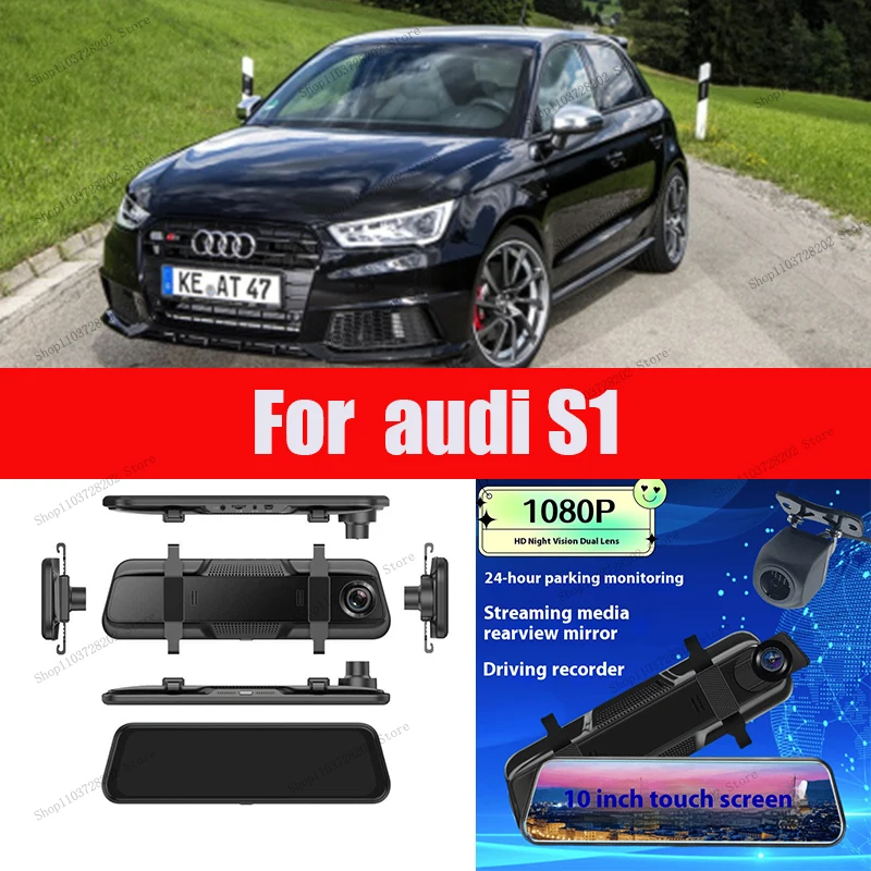 

For audi S1 4K WIFI GPS Car Dvr Mirror Dash Cam Dual Lens Dashcam Drive Recorder Stream RearView Mirror IPS Screen Camera