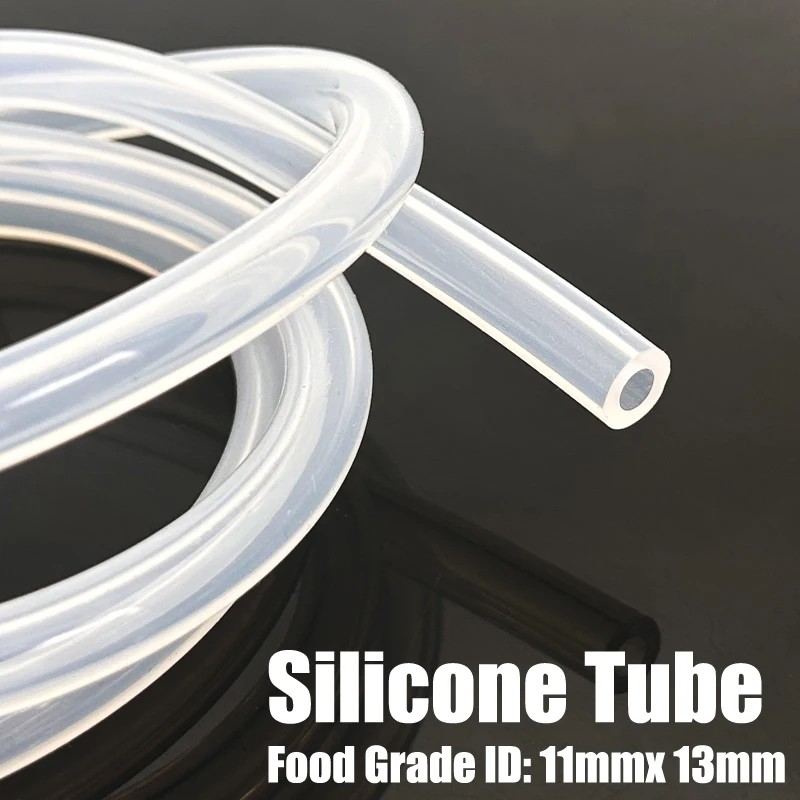 11x13  Silicone Tubing ID 11mm OD 13mm Food Grade Flexible Drink Tubing Pipe Temperature Resistance Nontoxic Transparent