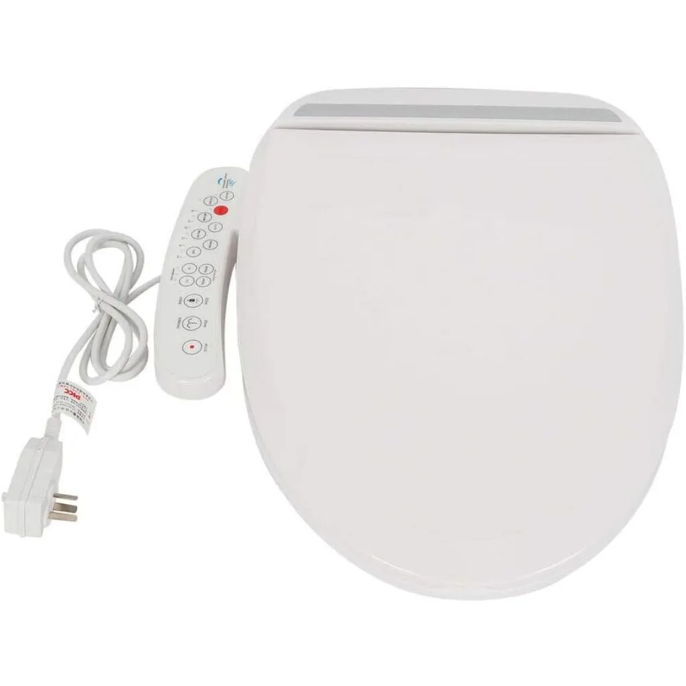 

Heated Bidet Toilet Seat Round with Adjustable Water Temperature Electric Smart Bidet Seat with Massage Function Night Light